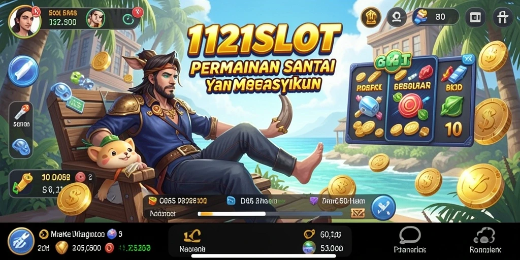 Tampilan slot yang penuh warna dan dinamis dari 1121SLOT.