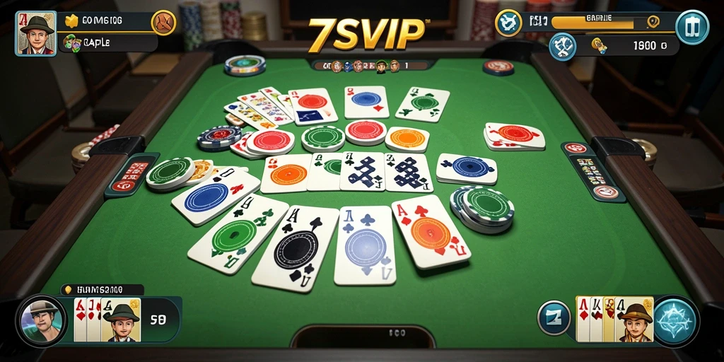Tampilan gameplay Gaple yang seru di 7SVIP.