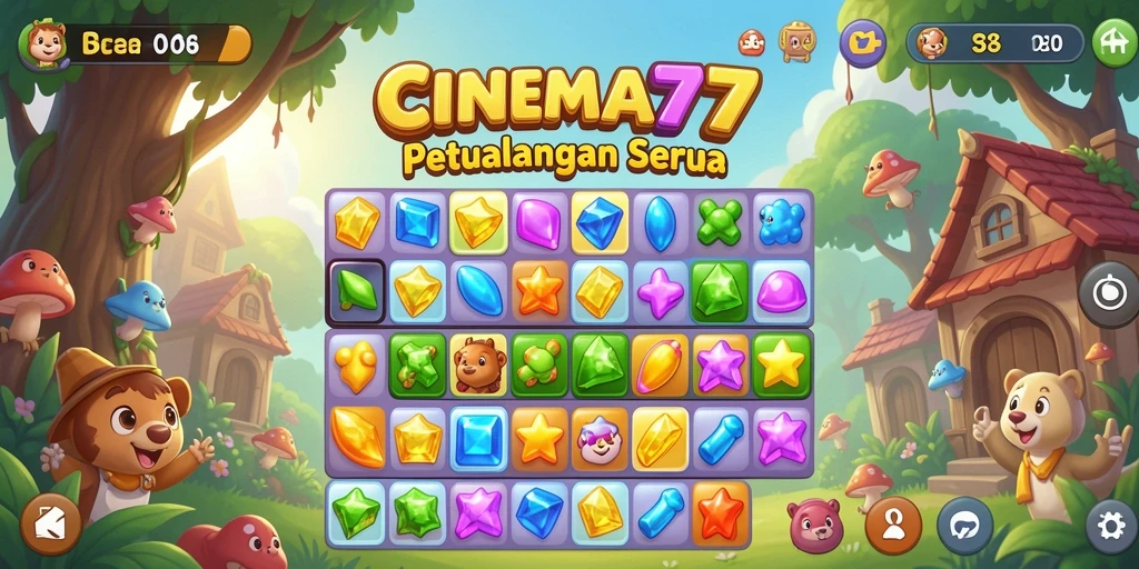 Gameplay seru CINEMA77 dengan elemen Match-3 yang menantang.