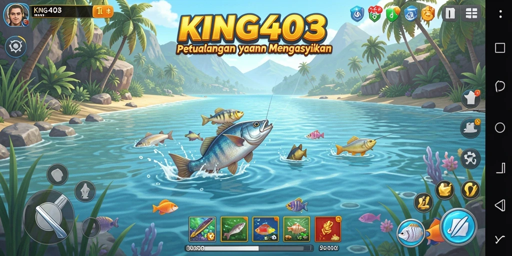 Tampilan gameplay KING403 dengan aksi memancing yang intens.