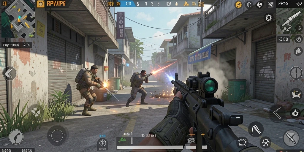 Tampilan gameplay RPVIP6 yang mendebarkan dalam aksi FPS.